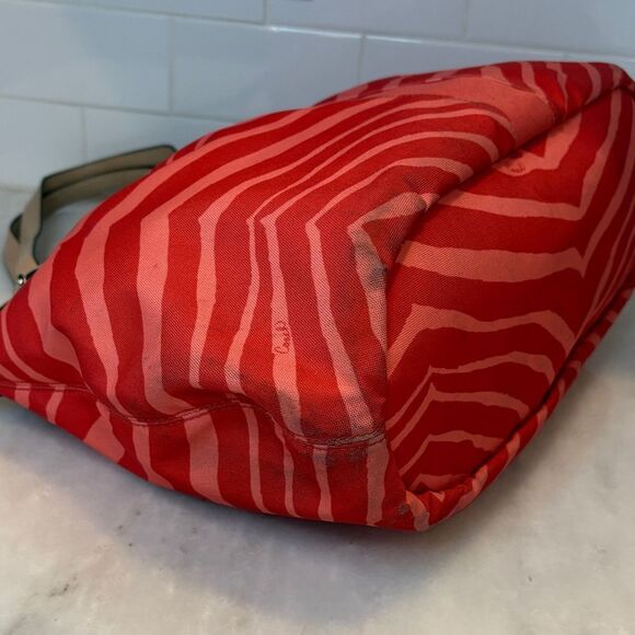 Coach Purse Handbag Tote Pocketbook Devin Exotic Stripe Zebra Print Shoulder Bag - Picture 10 of 16